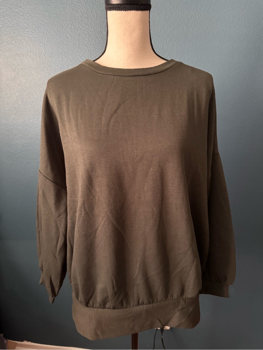 Workshop Republic Clothing Women's Olive Green Crewneck Sweater